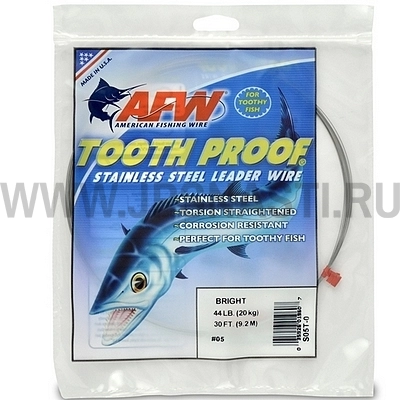 Поводковый материал AFW Tooth Proof Stainless Steel Single Strand Leader, #5, 9.2 м, brown, S05C-0