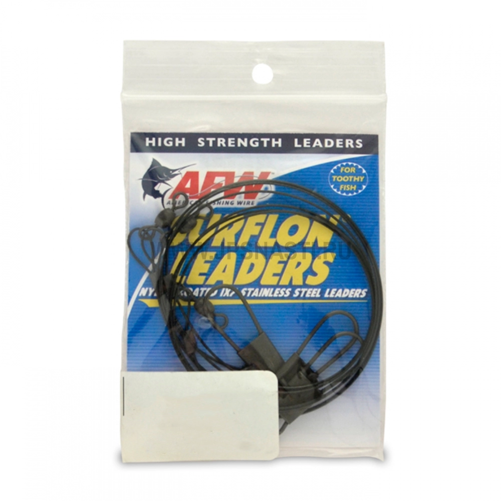 Поводки стальные AFW Surflon Leader Nylon Coated 1x7 Stainless Steel Wire, black, 15 см, 9.1 кr