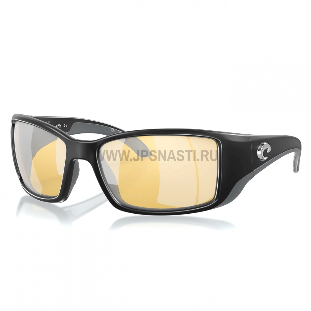 Очки поляризационные Costa Del Mar Blackfin 580P, L, regular fit, matte black/sunrise silver mirror