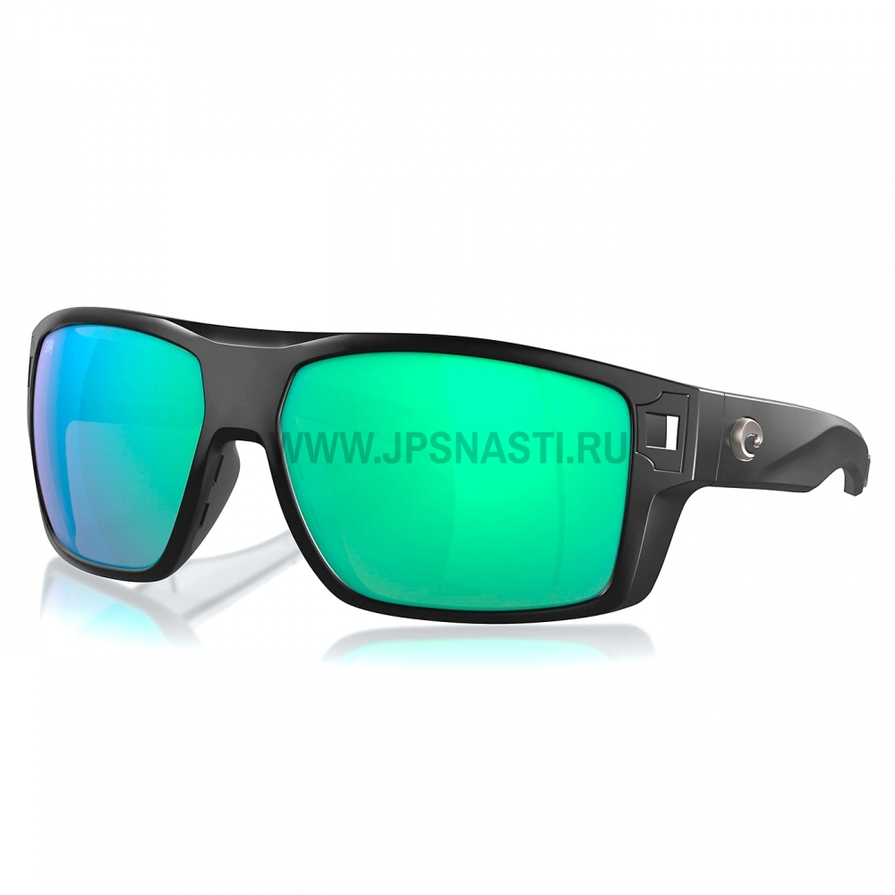 Очки поляризационные Costa Del Mar Diego 580G, XL, regular fit, matte black/green mirror