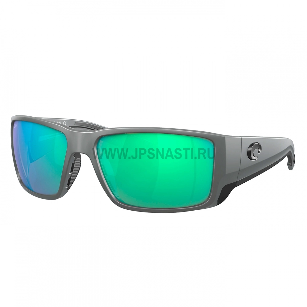 Очки поляризационные Costa Del Mar Blackfin PRO 580G, L, regular fit, matte gray/green mirror