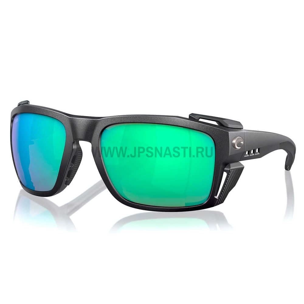 Очки поляризационные Costa Del Mar King Tide 8 580G, L, wide fit, black pearl/green mirror