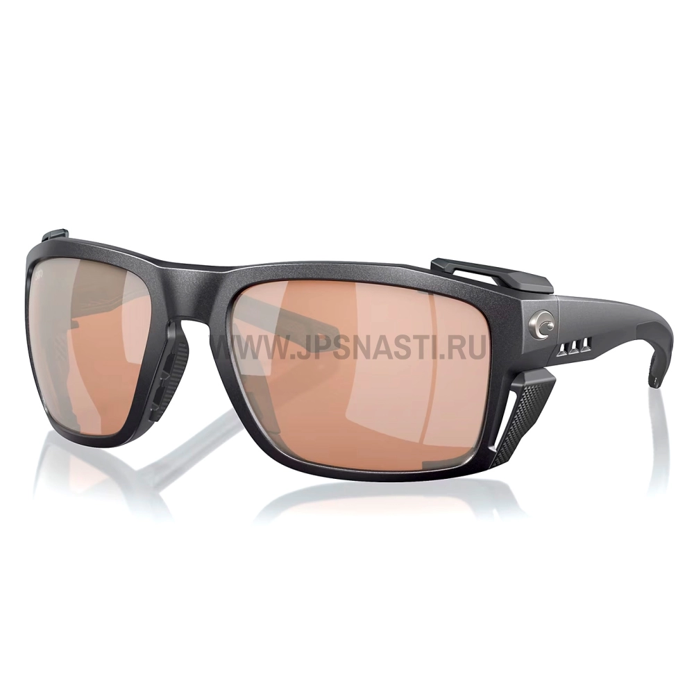 Очки поляризационные Costa Del Mar King Tide 8 580G, L, wide fit, black pearl/copper mirror