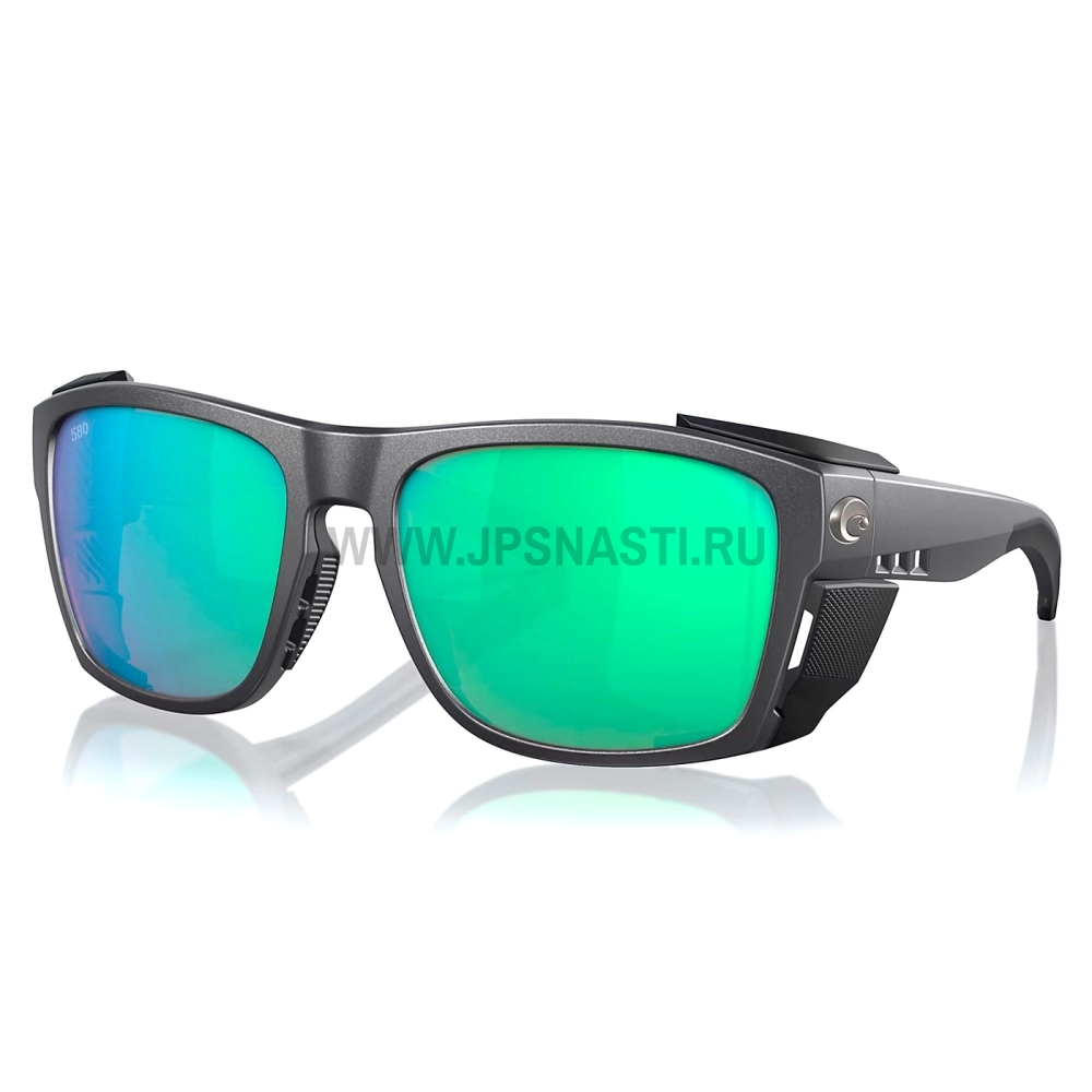 Очки поляризационные Costa Del Mar King Tide 6 580G, XL, wide fit, black pearl/green mirror