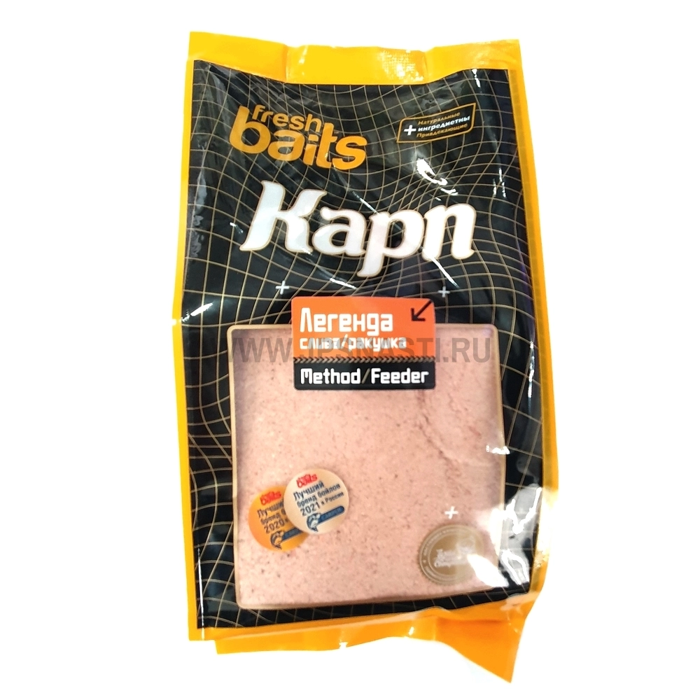 Прикормка Fresh Baits Карп, Method / Feeder, Легенда (слива / ракушка), 1 кг