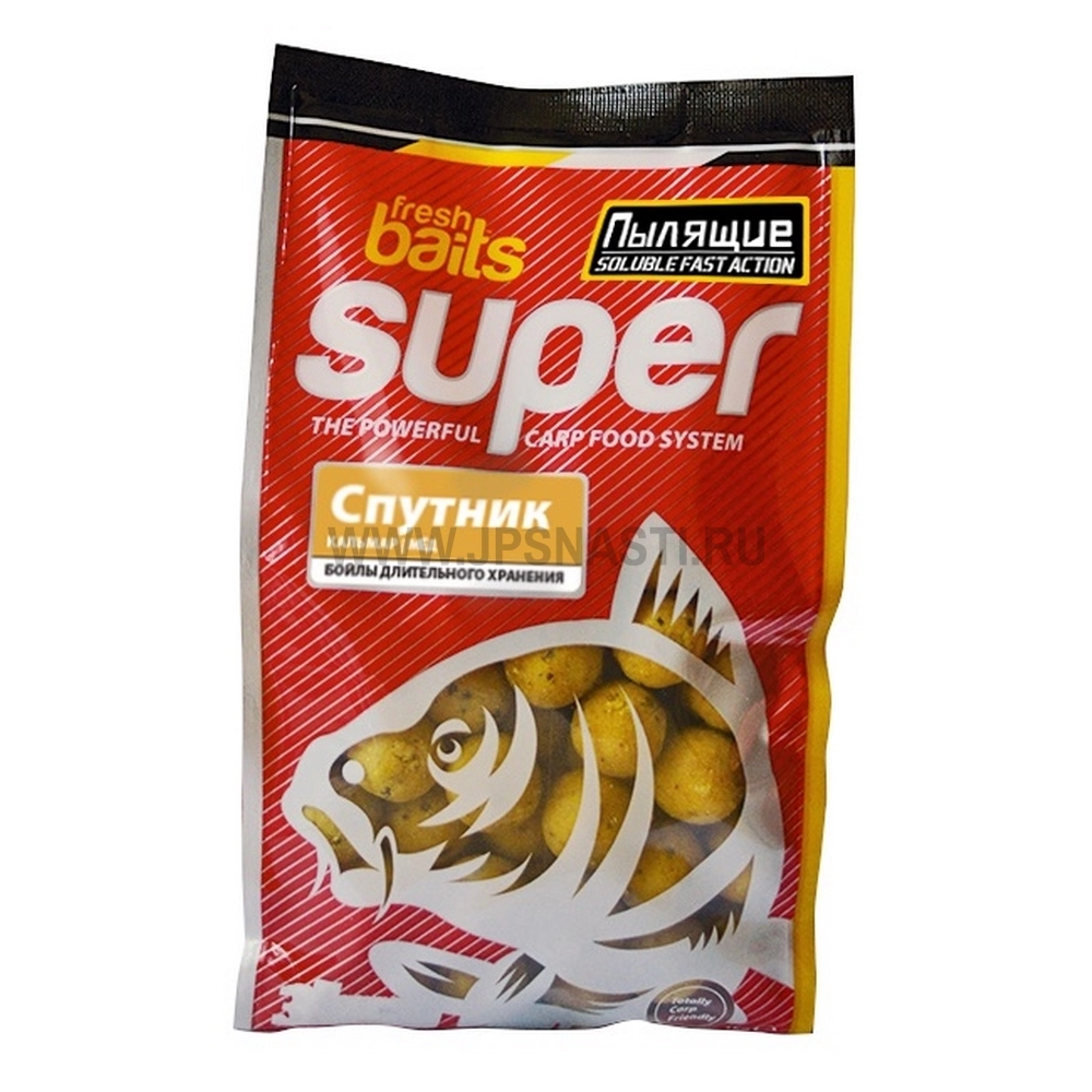 Бойлы Fresh Baits Super пылящие 7х10 мм, Спутник (кальмар / мед)