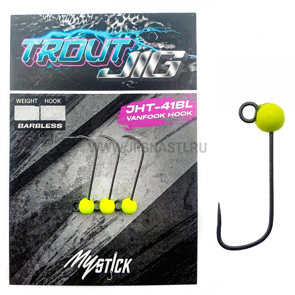 Джиг-головки вольфрамовые MyStick Trout Jig, 0.4 г, #6, шартрез