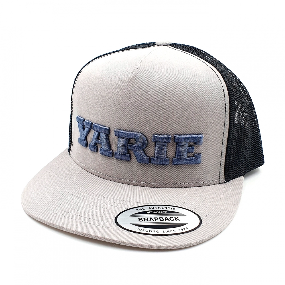 Кепка Yarie №928 Yarie Cap Embroidery Logo Flat Mash, Gray / Black