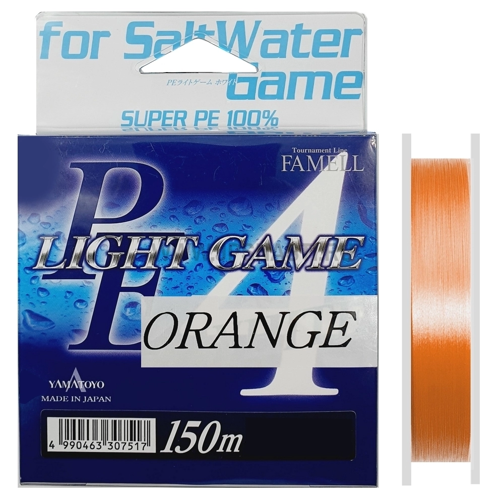 Плетеный шнур Yamatoyo PE Light Game Orange, #0.2, 150 м, оранжевый