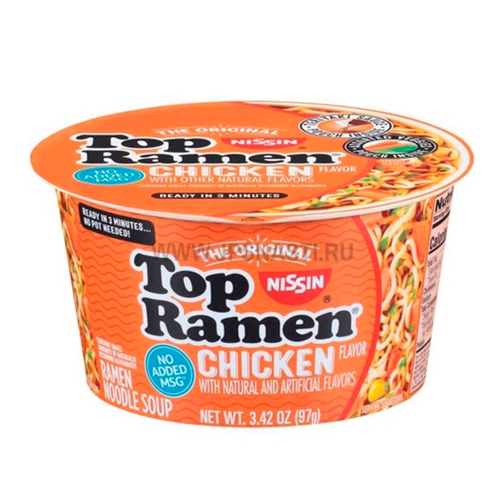 Лапша быстрого приготовления Nissin Top Ramen, со вкусом курицы, 97 г