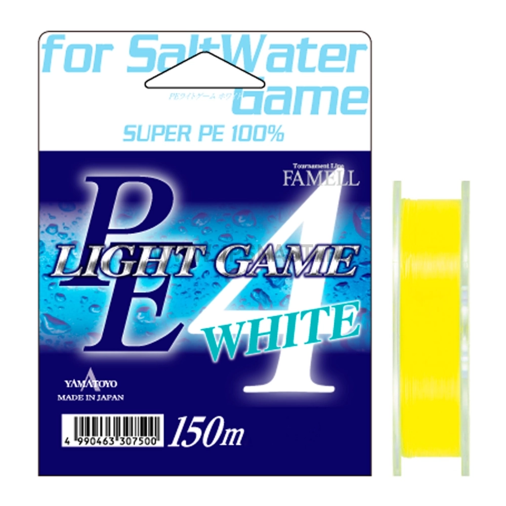 Плетеный шнур Yamatoyo PE Light Game White, #0.3, 150 м, шартрез