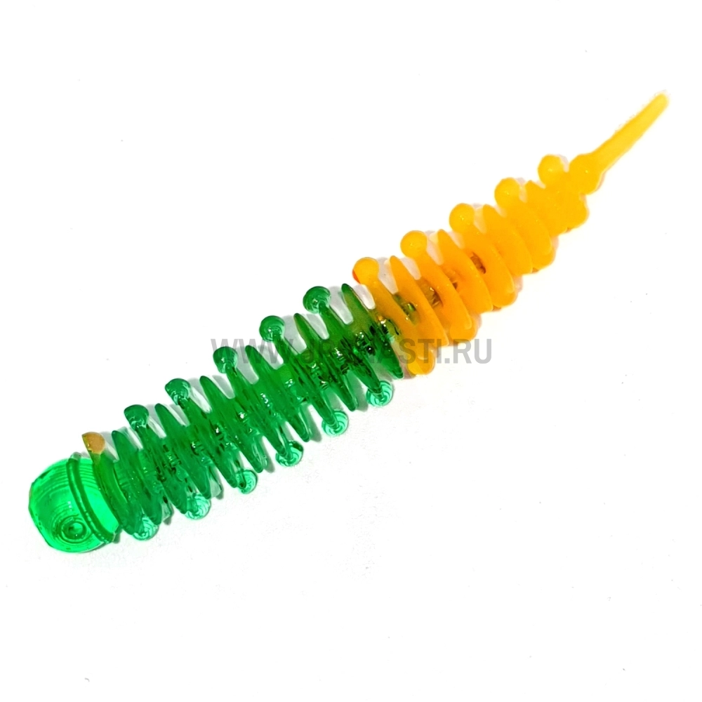 Силиконовые приманки Boroda Baits Ayra Junior Double Color, изумрудный/оранжевый, сыр