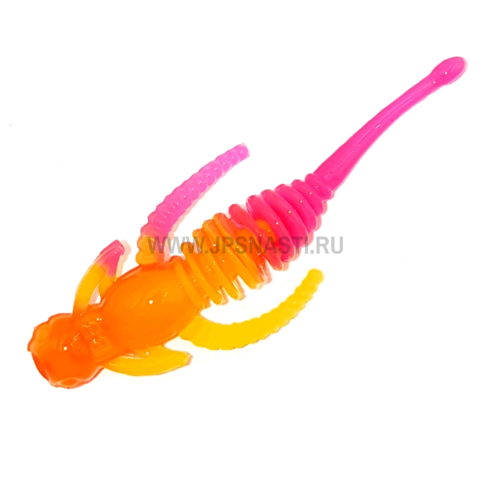 Силиконовые приманки Boroda Baits Caligula Double Color, оранжевый/лимон/розовый, сыр