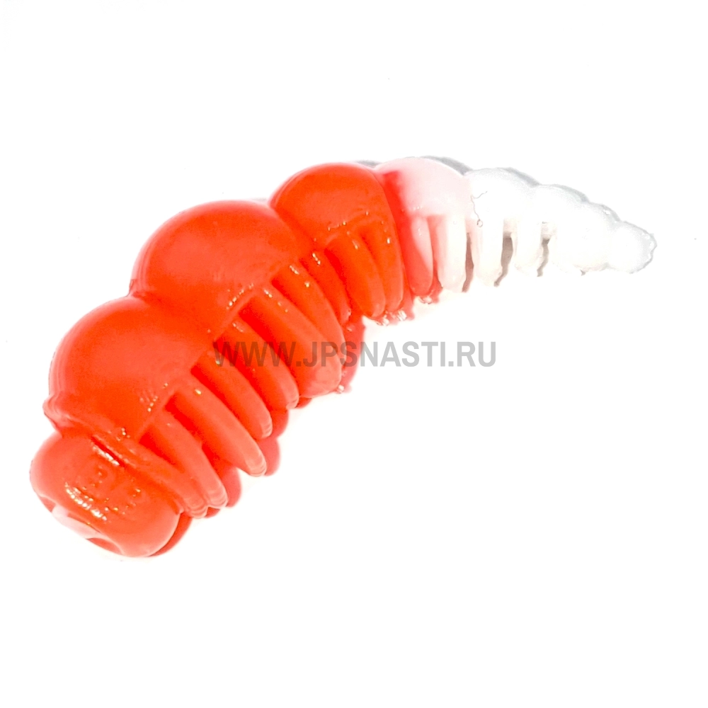 Силиконовые приманки Boroda Baits Larva XL Double Color, красный/белый, сыр