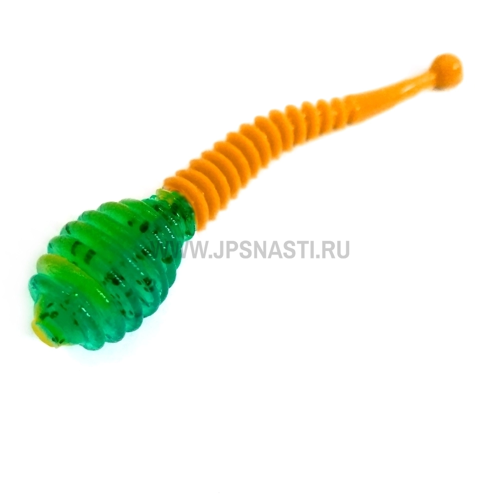 Силиконовые приманки Boroda Baits Antares Junior Double Color, изумрудный/оранжевый, сыр