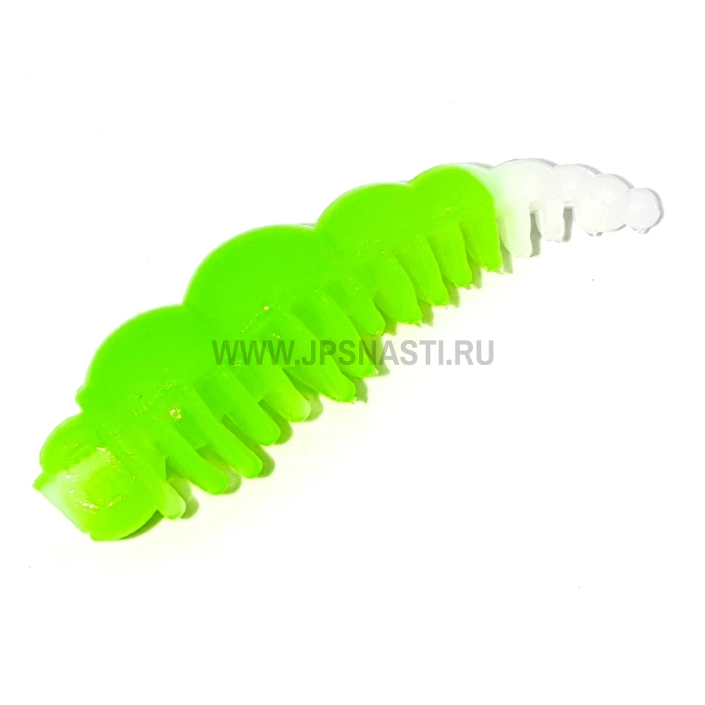 Силиконовые приманки Boroda Baits Larva Double Color, шартрез/белый, сыр