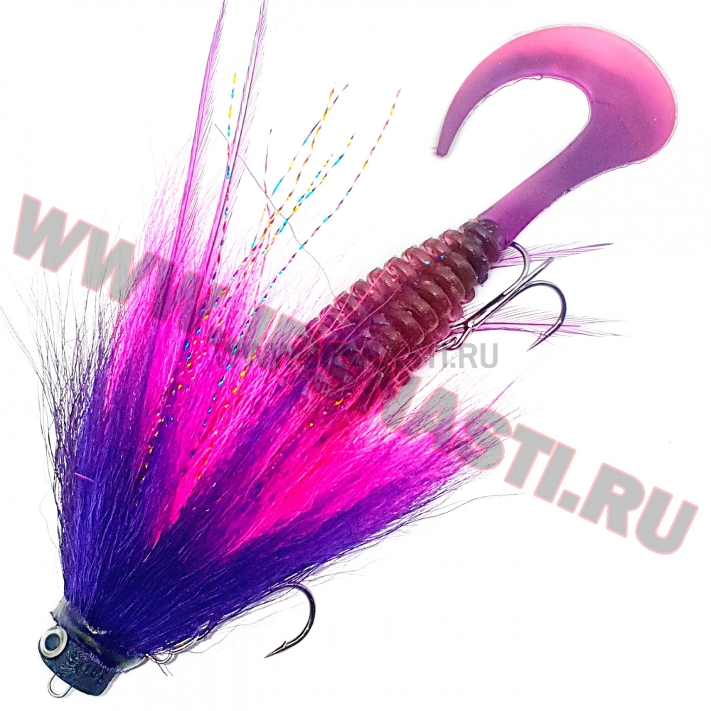 Бактейл оснащенный Boroda Baits Bearded Mouse Micro, #304 - Night Fuchsia