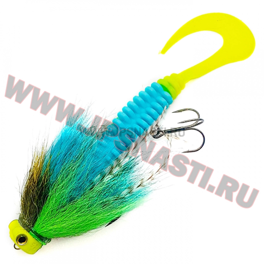 Бактейл оснащенный Boroda Baits Bearded Mouse, #201 - Blue / Lemon