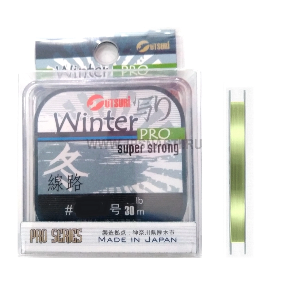 Монофильная леска Utsuri Winter Pro, #0.25, 30 м, зеленый