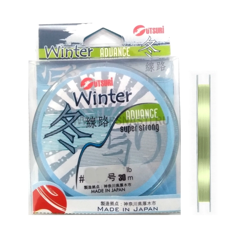 Монофильная леска Utsuri Winter Advance, #0.25, 30 м, зеленый