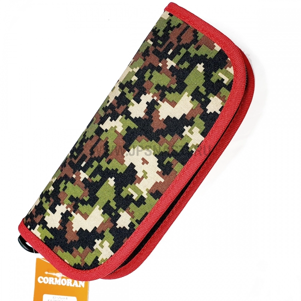 Кошелек для приманок Cormoran Spoon Wallet R, #14, Green Camo / Red