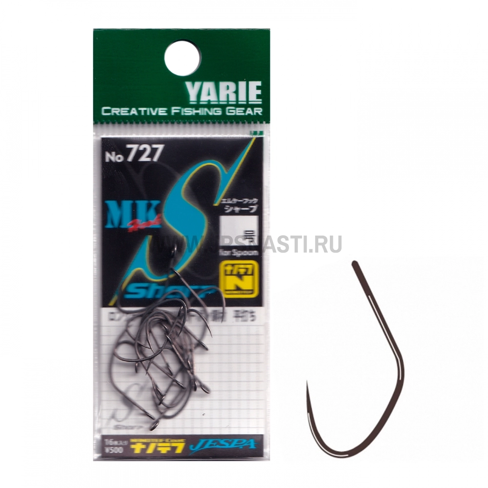 Крючки одинарные Yarie №727 MK Hook Sharp, #6