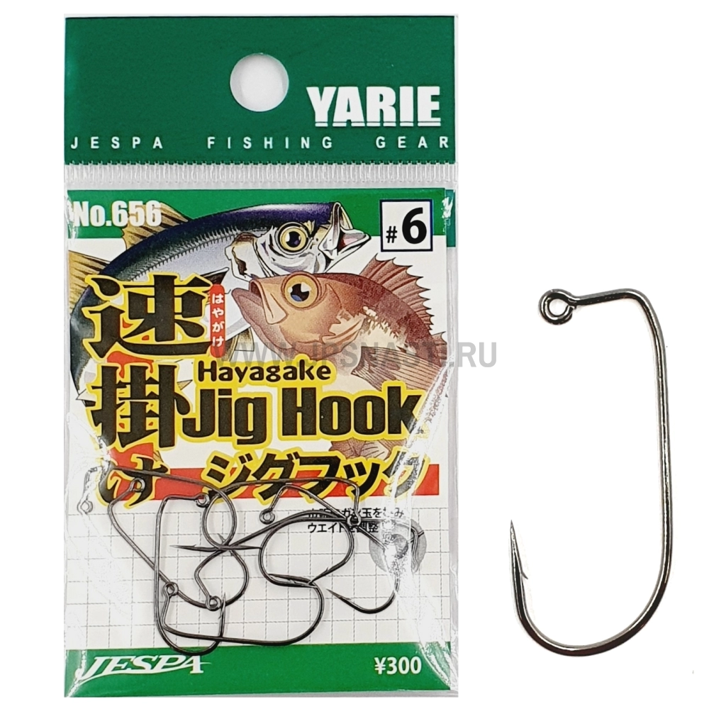 Крючки одинарные Yarie №656 Hayagake Jig Hook, #6