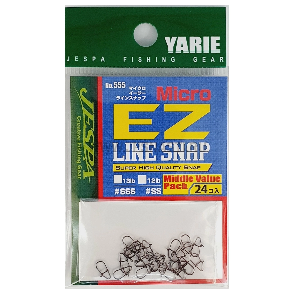 Застежки Yarie №555 Micro EZ Line Snap, middle pack, #SSS, 13 Lb