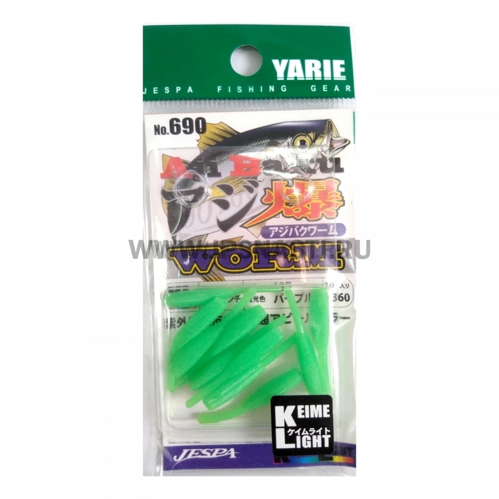 Силиконовая приманка Yarie №690 Aji Baku Worm 1.2", 16P