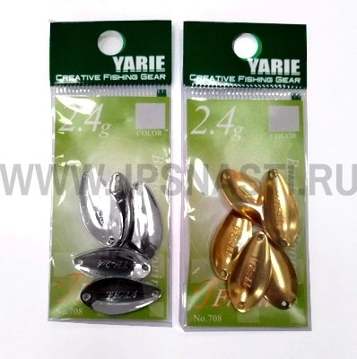 Колеблющаяся блесна Yarie №708 T-Fresh, 2,4 гр, 5 шт для покраски, Silver