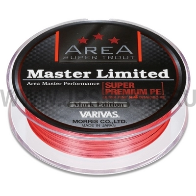 Плетеный шнур Varivas Master Limited Super Premium PE х4, #0.15, 75 м, оранжевый с маркерами