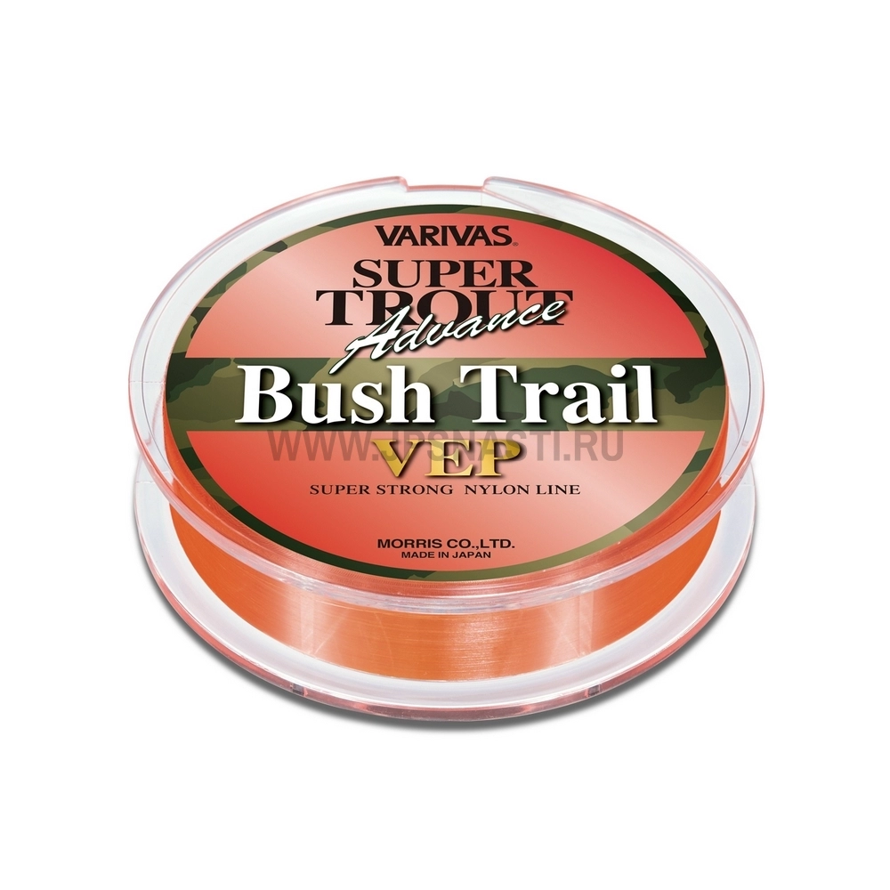 Монофильная леска Varivas Super Trout Advance VEP Bush Trail, #0.8, 3 Lb, 100 м, Оранжевый