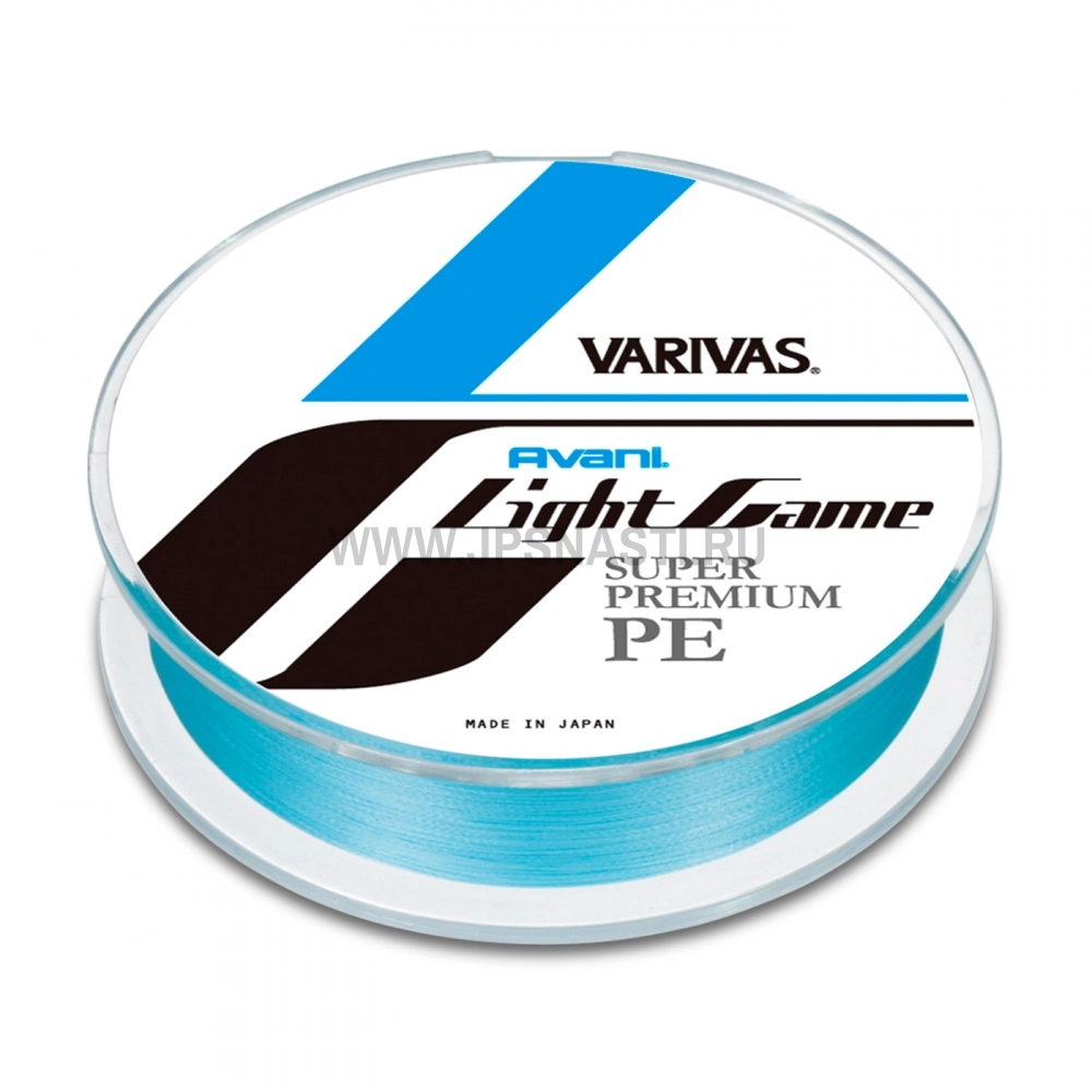 Плетеный шнур Varivas Avani Light Game Super Premium PE Center Marking x4, #0.2, 150 м, голубой