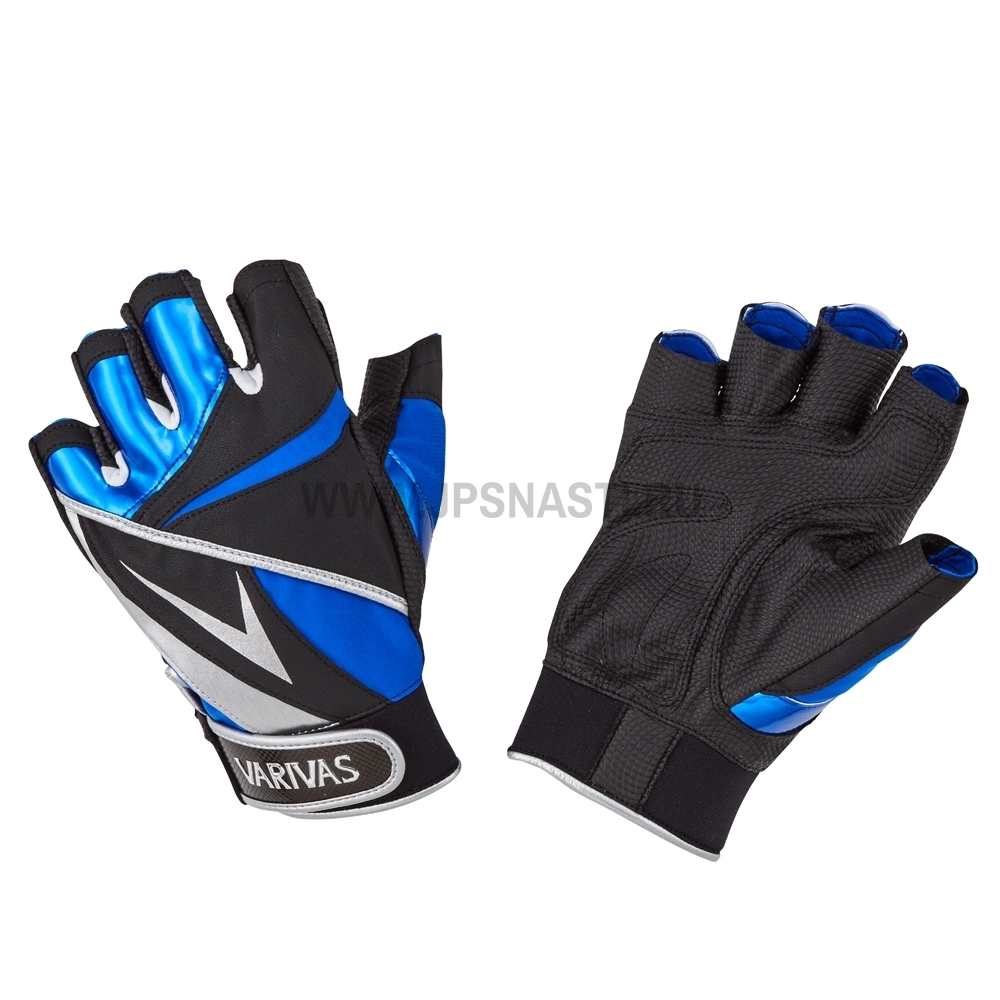 Перчатки без пальцев Varivas Stretch Fit Glove 5, VAG-21, LL, Blue