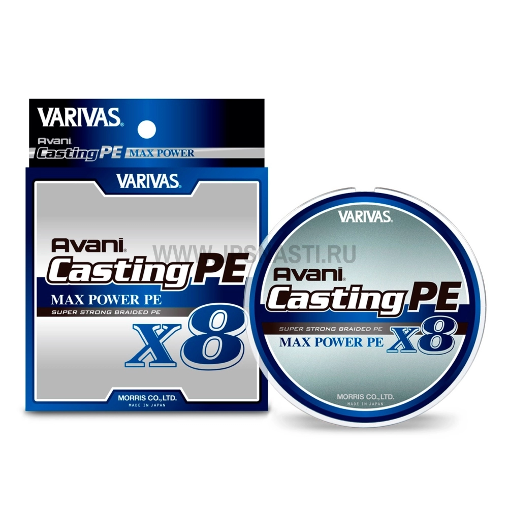 Плетеный шнур Varivas Avani Casting PE Max Power x8, #2, 300 м, белый