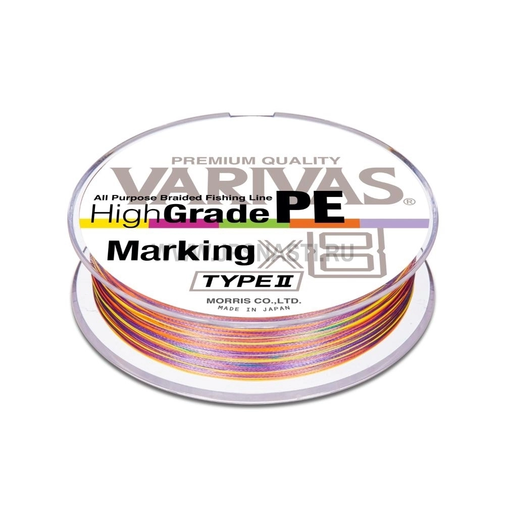 Плетеный шнур Varivas High Grade PE Marking x8 Type II, #1, 150 м, многоцветный