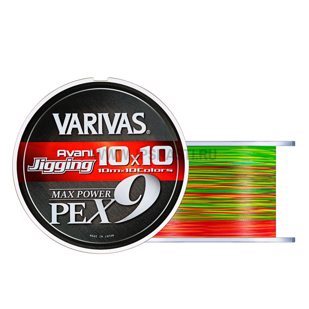 Плетеный шнур Varivas Avani Jigging 10x10 Max Power PE x9, #0.6, 200 м, многоцветный