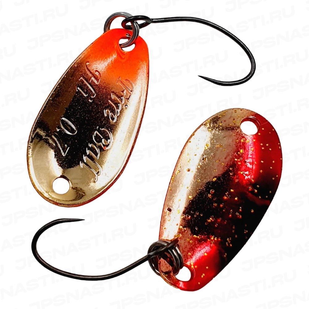 Колеблющаяся блесна Mukai Fire Ball, 0.7 г, Fiber Red Gold