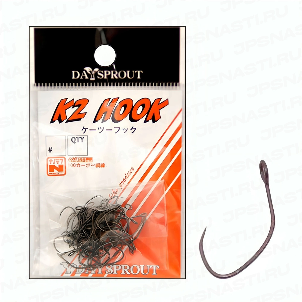 Крючки одинарные Daysprout K2 Hook, Nanotef Coat, #6, 50 pcs