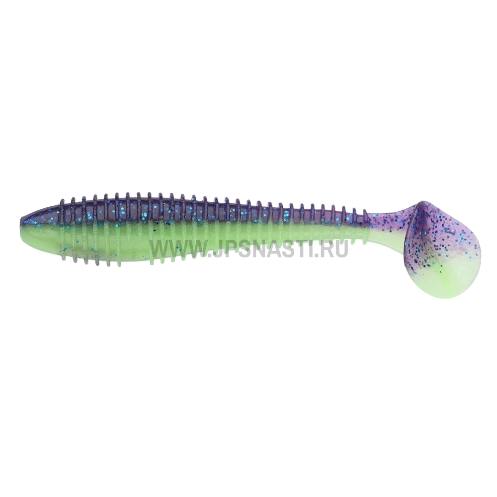 Силиконовые приманки Keitech Swing Impact FAT, 2.8 inch, #PAL06 Violet Lime Belly