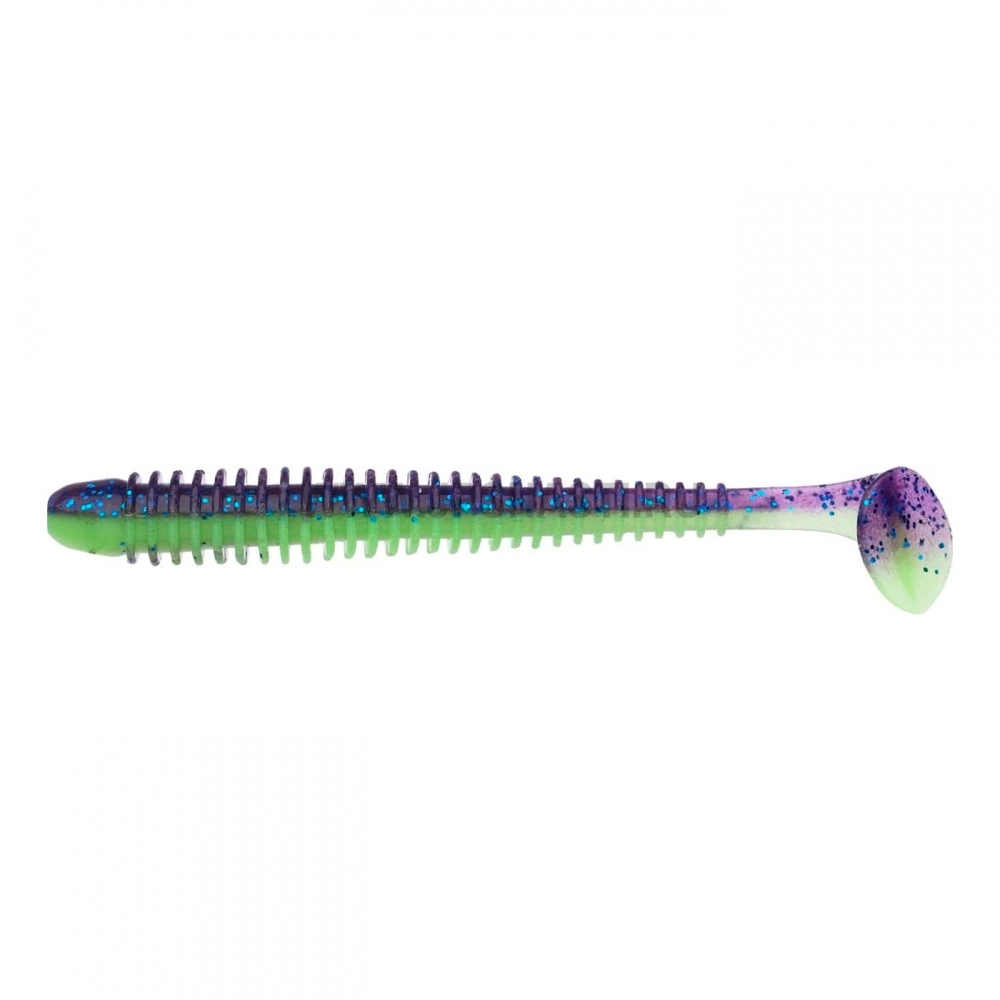 Силиконовые приманки Keitech Swing Impact, 4 inch, #PAL06 Violet Lime Belly