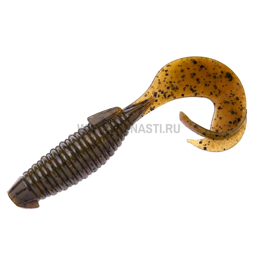 Силиконовые приманки Keitech Flapper Grub, 4 inch, #101 Green Pumpkin PP.