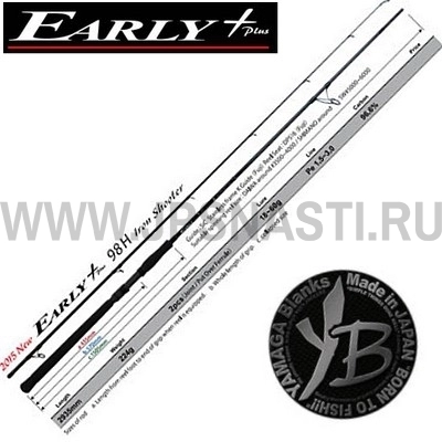 Спиннинг Yamaga Blanks Early Plus 98H, 294 см, 18-60 гр