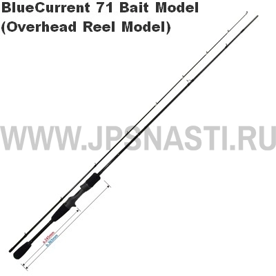 Кастинговое удилище Yamaga Blanks BlueCurrent 71 Bait, 216 см, 0-8 гр