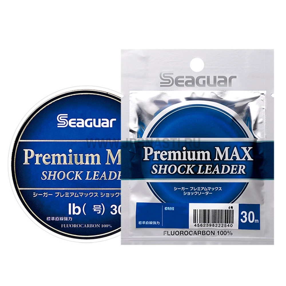 Шок лидер флюорокарбоновый Seaguar Premium Max Shock Leader, #1.2, 30 м, прозрачный