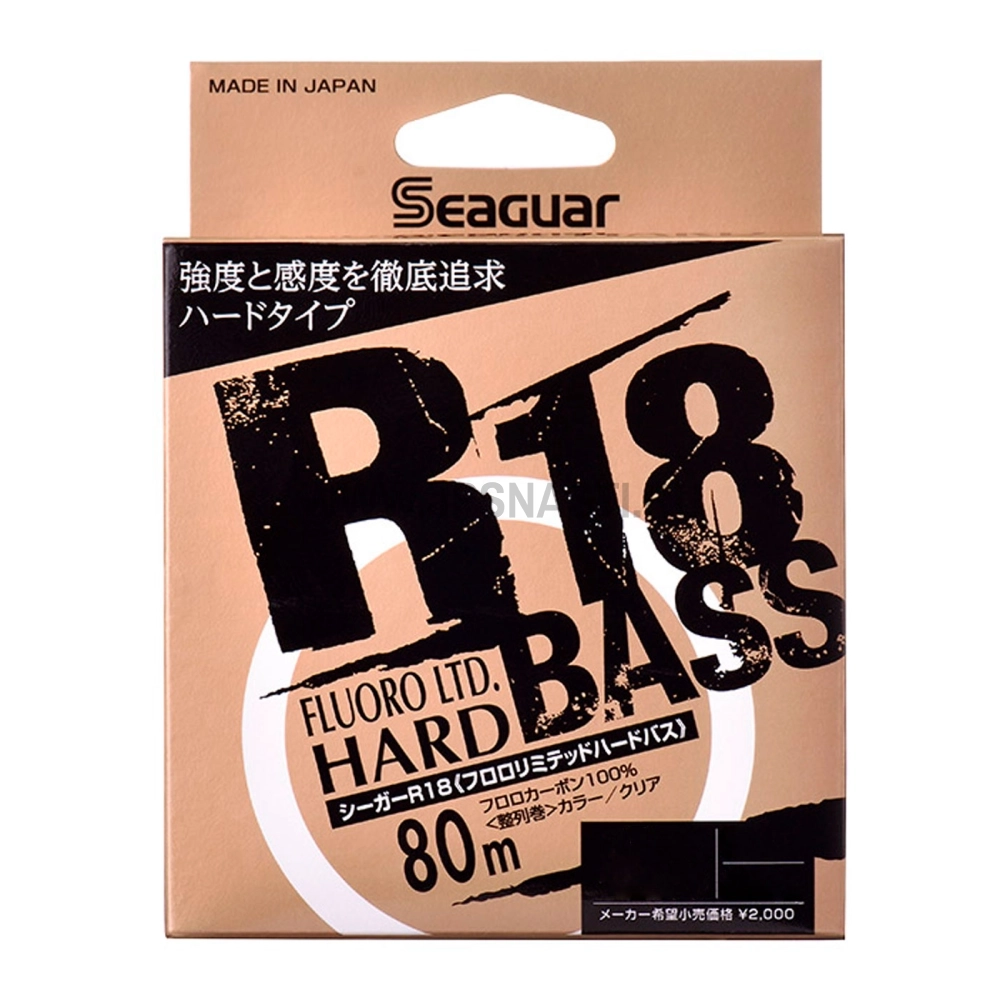 Флюорокарбон Seaguar R18 Fluoro LTD. Hard Bass, #0.8, 80 м, золотой