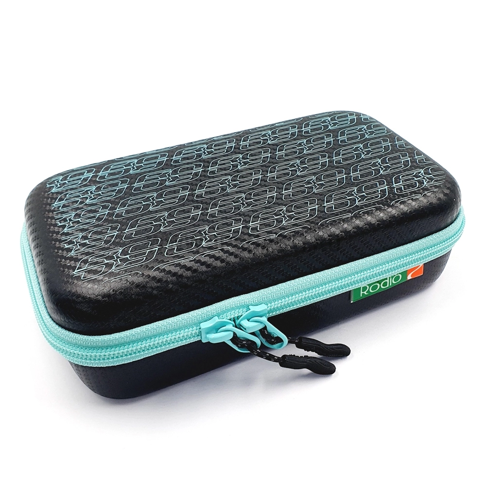 Кошелек для приманок Rodio Craft Carbon Charger Wallet, #Black/RC Turquoiz Logo