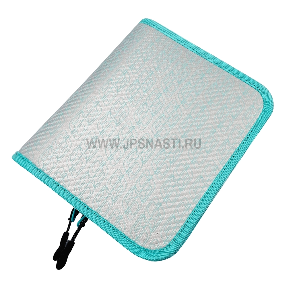 Кошелек для приманок Rodio Craft Carbon Wallet Big, 200х180х30 мм, #Silver/RC Turquoiz Logo