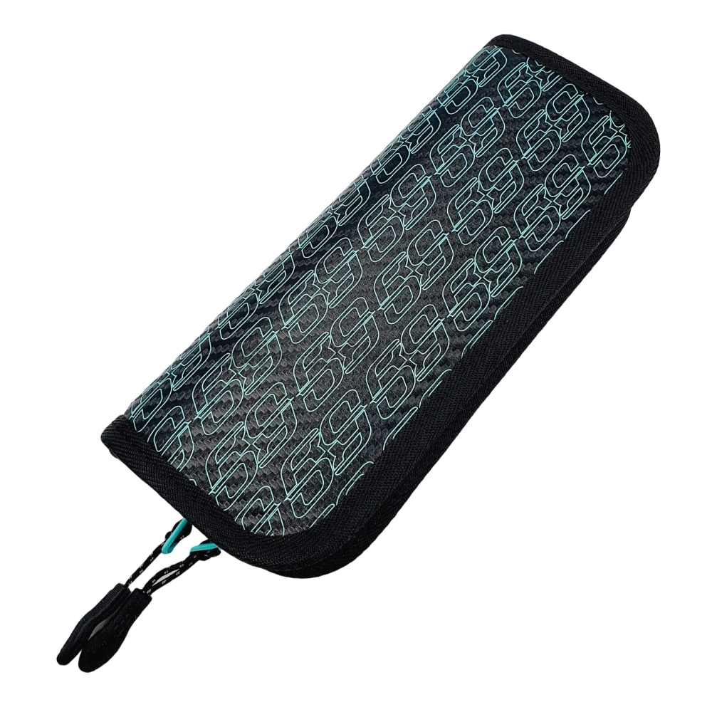 Кошелек для приманок Rodio Craft Carbon Wallet M, 200х85х30 мм, #Black/RC Turquoiz Logo