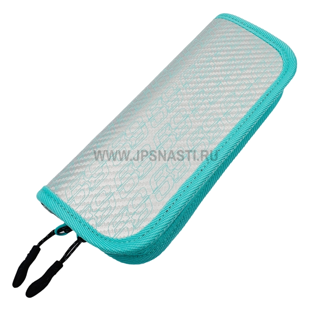 Кошелек для приманок Rodio Craft Carbon Wallet M, 200х85х30 мм, #Silver/RC Turquoiz Logo